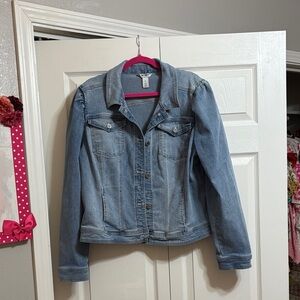 White House Black Market Light Blue Denim Jacket